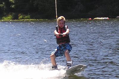 Isaac on his board.JPG