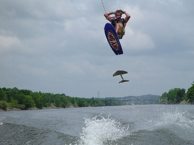 wakeboarder sky skiing